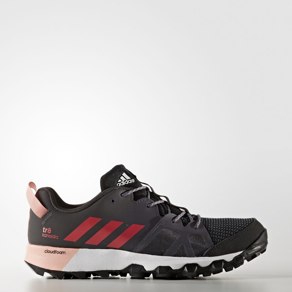 Adidas Kanadia 8 Trail - παπουτσια για τρεξιμο γυναικεια - Μαυρα/Ροζ/Γκρι,Μέγεθος: EU 36 – 54 2/3 (1